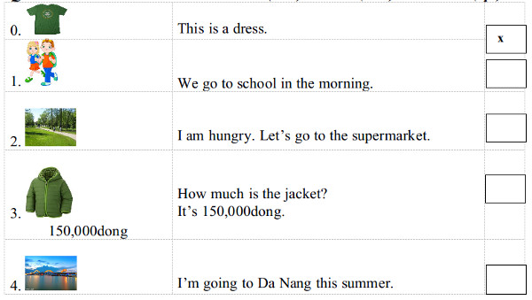 Đề kiểm tra học kì 2 môn Anh 4 