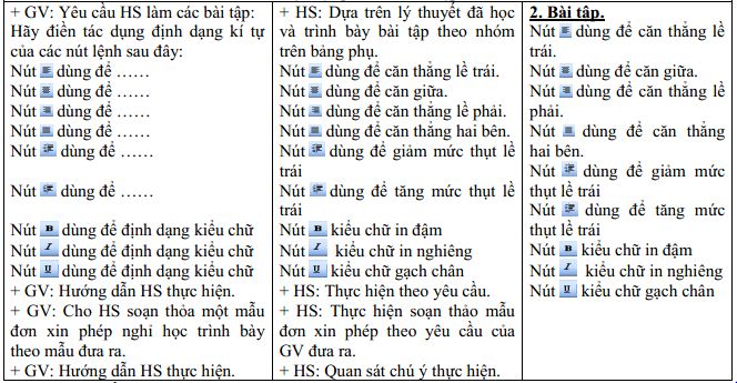 Giáo án Tin học 6: Bài tập (chương 4)