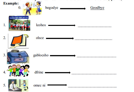 Đề thi học kì 1 môn tiếng Anh 3