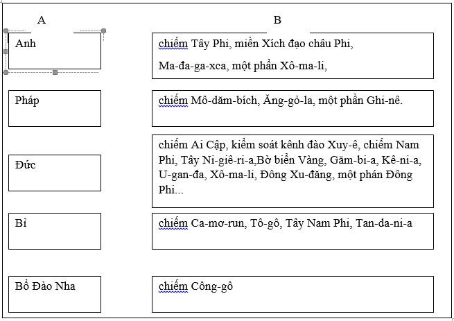 Giải bài tập SBT Lịch sử lớp 11 bài 5: Châu Phi và khu vực Mĩ Latinh (Thế kỉ XIX - đầu thế kỉ XX)