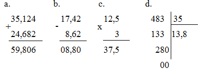 Đề thi học kì 1 môn Toán lớp 5