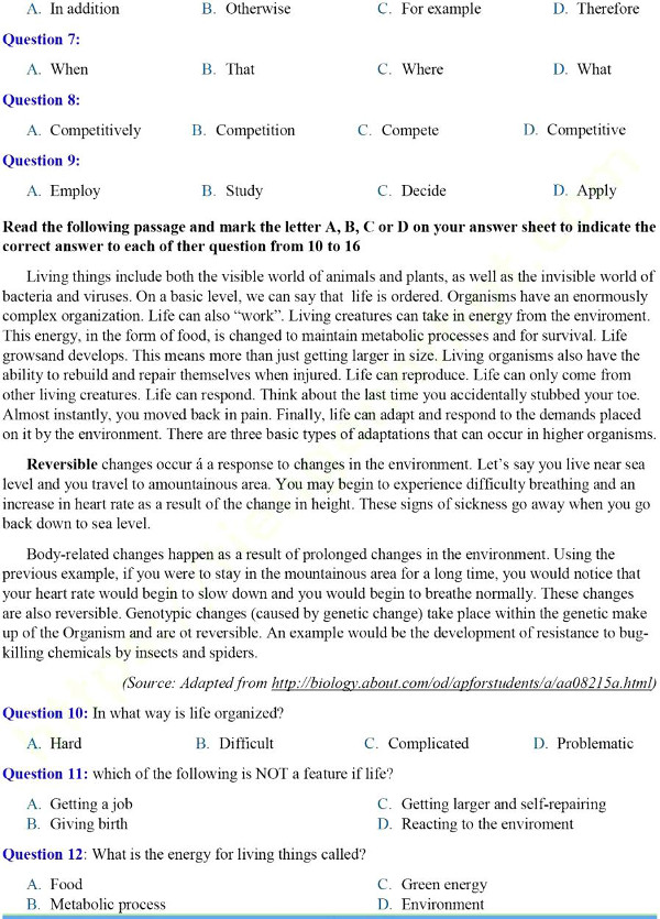 Đề thi thử THPT Quốc gia môn tiếng Anh