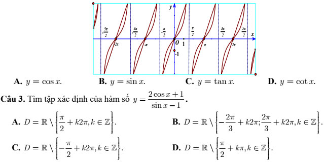 Đề thi học kỳ 1 môn Toán lớp 11 năm học 2017 - 2018