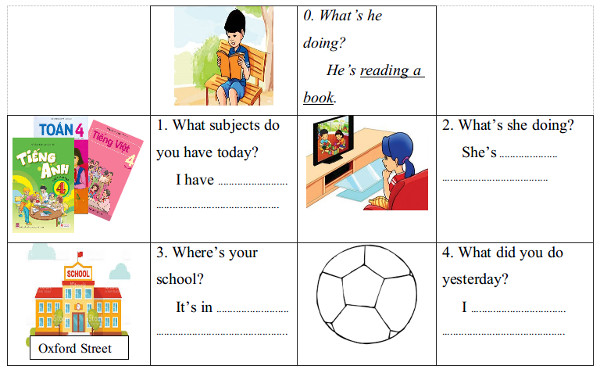 Đề học kì 1 môn tiếng Anh 4