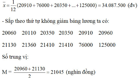 Đại số lớp 10 Ôn tập chương 5