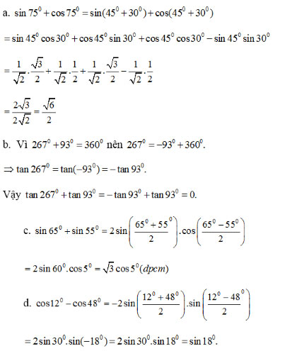 Giải bài tập lớp 10 Ôn tập chương 6