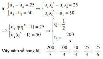 Giải bài tập Toán 11 Cấp số nhân