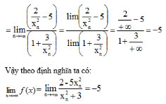 Giải bài tập Toán 11 Giới hạn của hàm số
