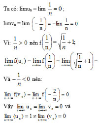Giải bài tập Toán 11 Giới hạn của hàm số