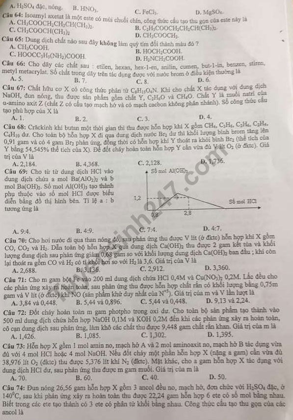 Đề thi thử THPT Quốc gia môn Hóa học năm 2018 