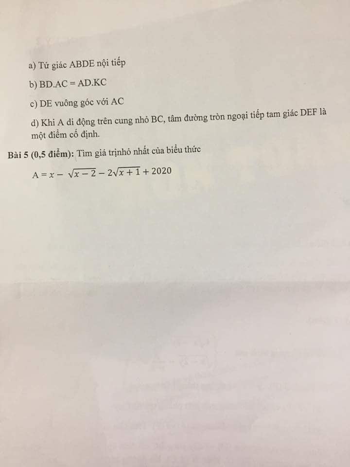 Đề thi giữa học kì 2 lớp 9 môn Toán trường THCS Mis