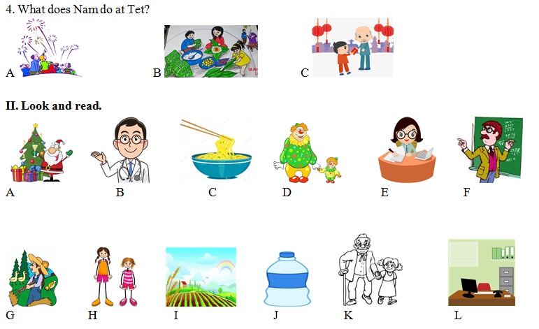 Đề ôn thi giữa học kì 2 môn tiếng Anh lớp 4