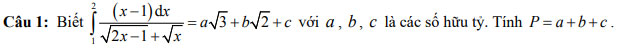 Đề thi thử THPT quốc gia môn Toán