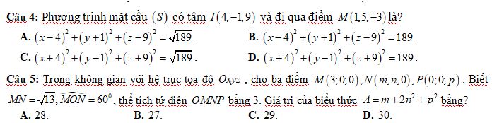 Hình học 12 chương 3