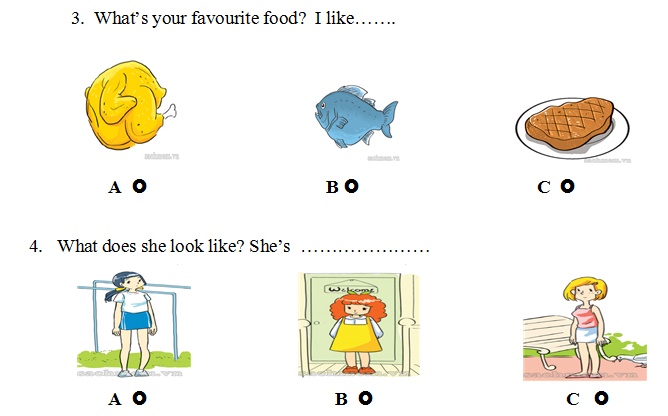 Đề kiểm tra giữa học kì 2 môn tiếng Anh lớp 4 