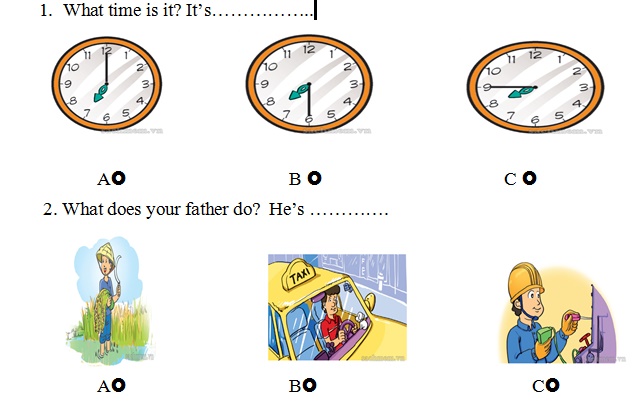 Đề kiểm tra giữa học kì 2 môn tiếng Anh lớp 4 