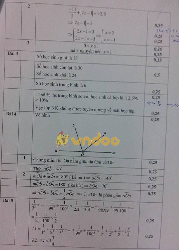 Đề kiểm tra học kì 2 lớp 6 môn Toán trường THCS Nguyễn Du năm học 2017 - 2018