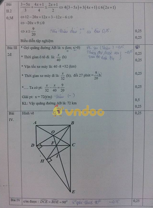 Đề kiểm tra học kì 2 lớp 8 môn Toán trường THCS Nguyễn Du năm học 2017 - 2018