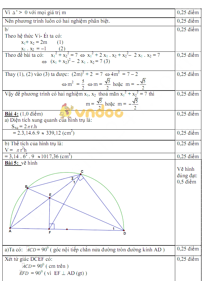 Đề kiểm tra học kì 2 lớp 9 môn Toán trường PTDT BT THCS Ngô Quyền, Bác Ái năm học 2017 - 2018