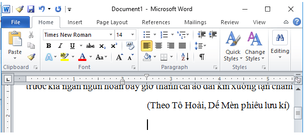 Giải bài tập SGK Tin học 6 bài 14: Soạn thảo văn bản đơn giản