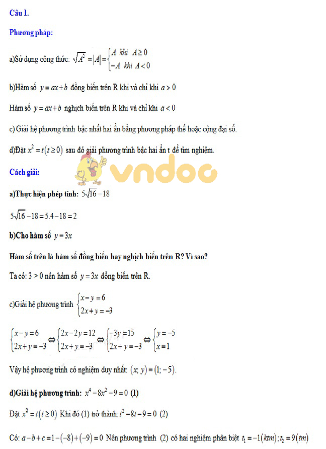 Đề thi tuyển sinh vào lớp 10 THPT môn Toán Sở GD&ĐT Cao Bằng năm học 2018 - 2019