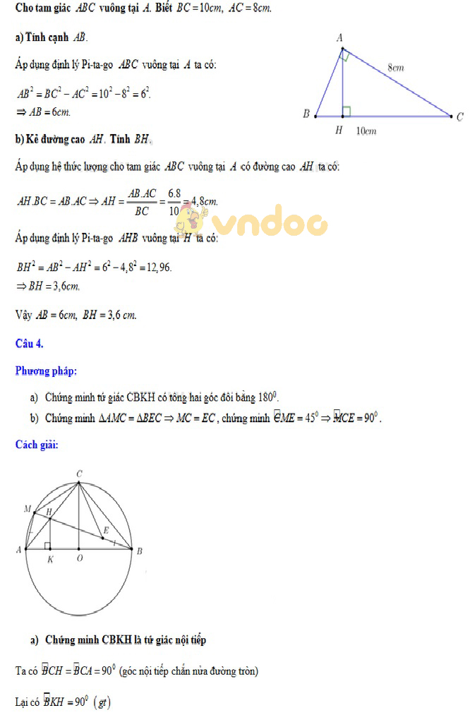 Đề thi tuyển sinh vào lớp 10 THPT môn Toán Sở GD&ĐT Cao Bằng năm học 2018 - 2019