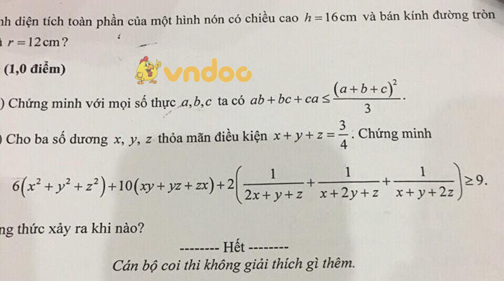 Đề thi tuyển sinh vào lớp 10 THPT môn Toán Sở GD&ĐT Hải Phòng năm học 2018 - 2019