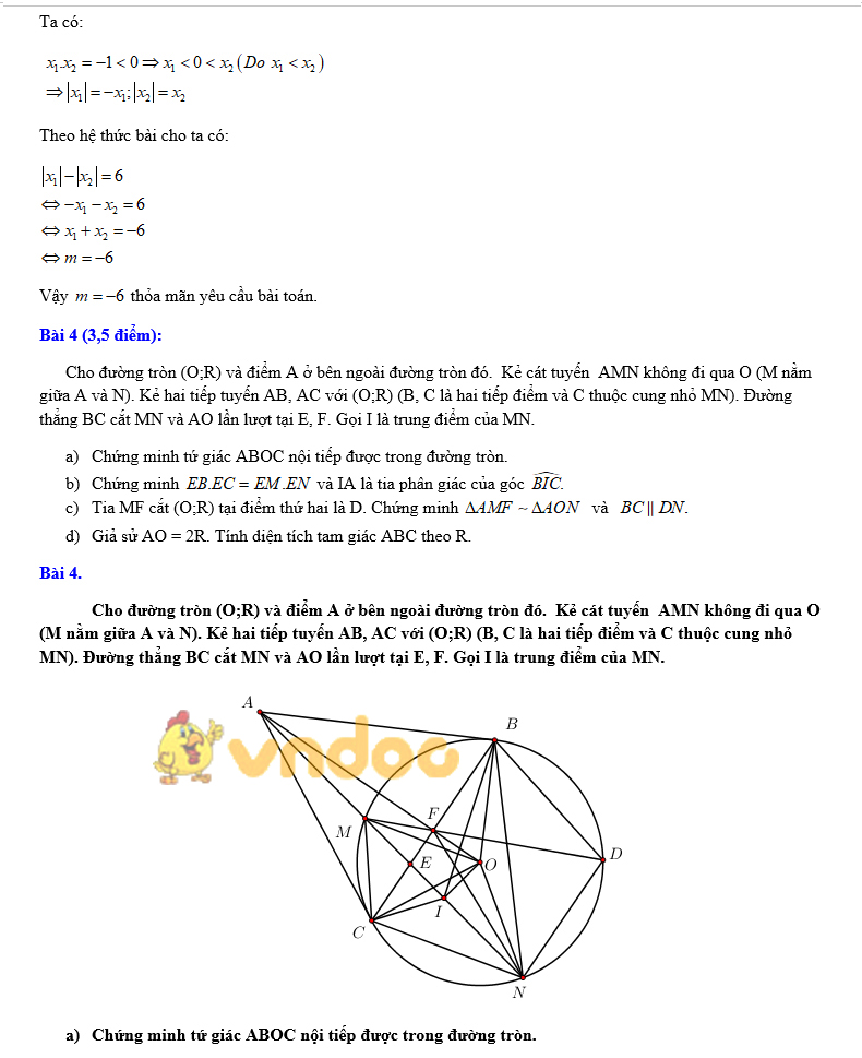 Đề thi tuyển sinh vào lớp 10 môn Toán Sở GD&ĐT Bà Rịa - Vũng Tàu năm học 2018 - 2019