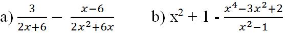 Giải bài tập SGK Toán lớp 8 bài 6: Phép trừ các phân thức đại số