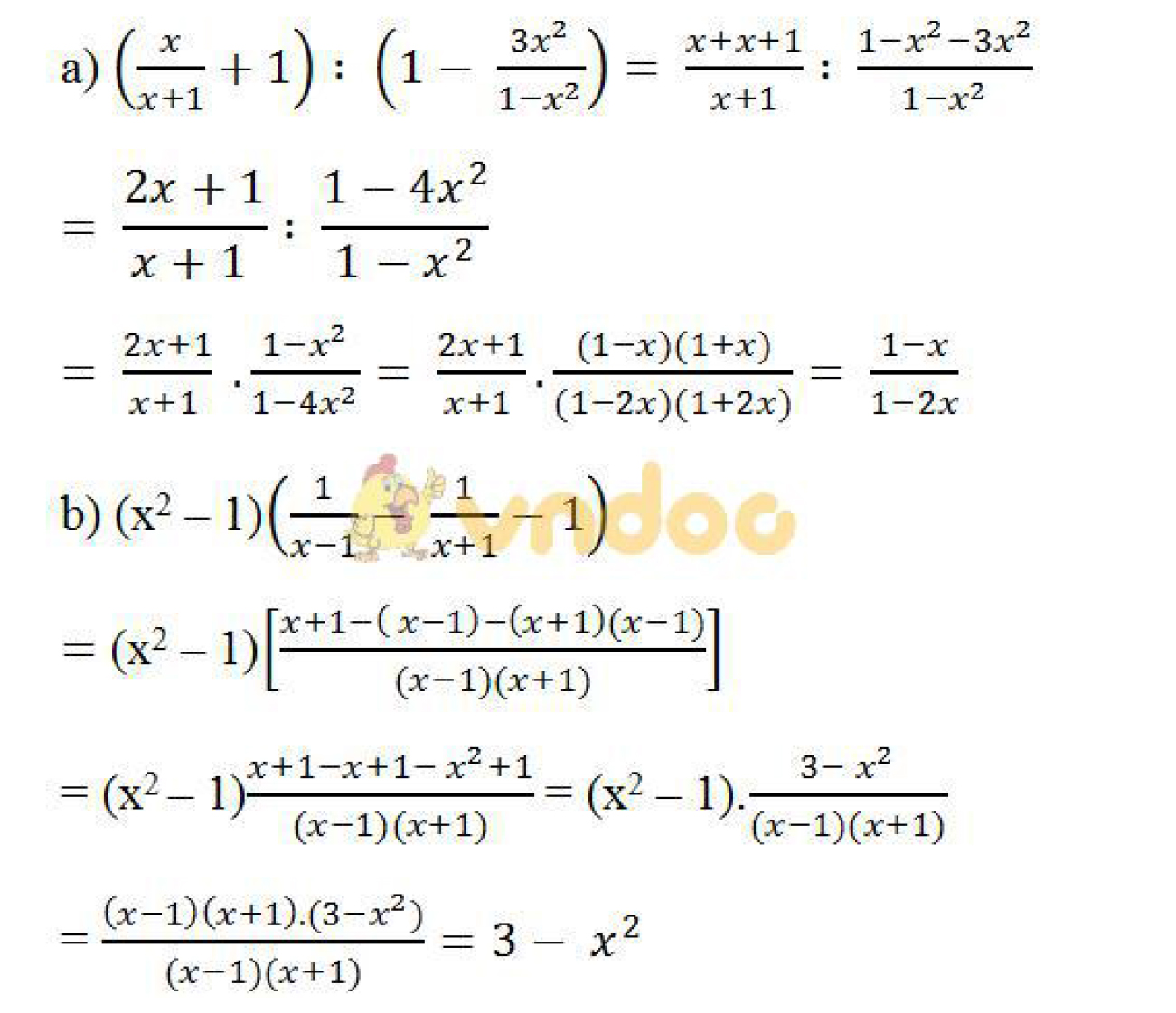 Giải bài tập SGK Toán lớp 8 bài 9: Biến đổi các biểu thức hữu tỉ. Giá trị của phân thức