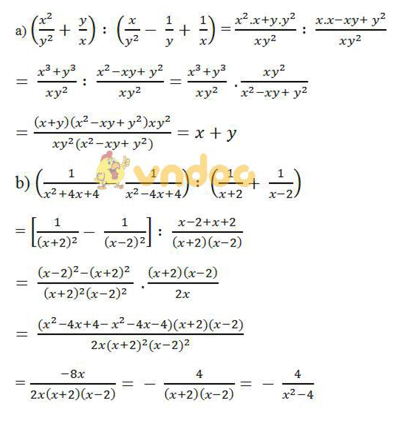 Giải bài tập SGK Toán lớp 8 bài 9: Biến đổi các biểu thức hữu tỉ. Giá trị của phân thức