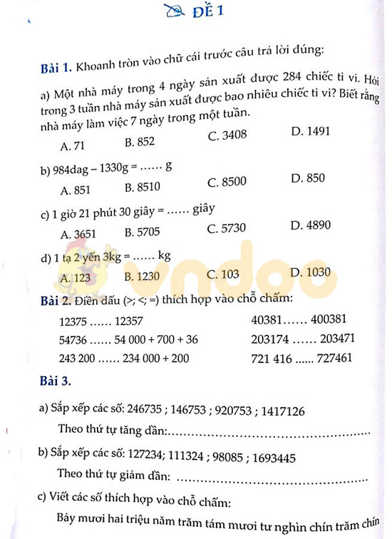 Cùng em học Toán lớp 4 tuần 4
