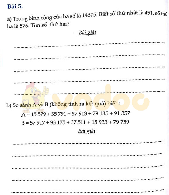 Cùng em học Toán lớp 4 Tuần 5 - Đề 2