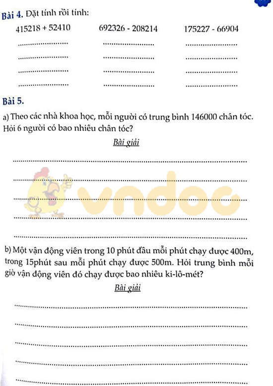 Giải bài tập Cùng em học Toán lớp 4