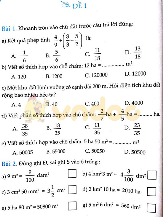Cùng em học Toán lớp 5 Tuần 6 