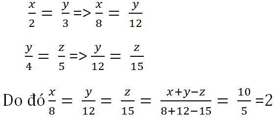 Giải bài tập SGK Toán lớp 7 bài 8: Tính chất của dãy tỉ số bằng nhau