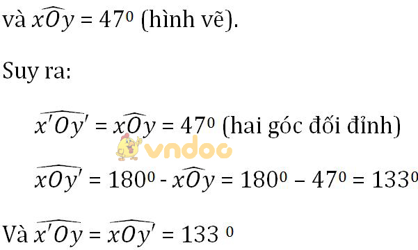 Giải bài tập SGK Toán lớp 7 bài 1: Hai góc đối đỉnh