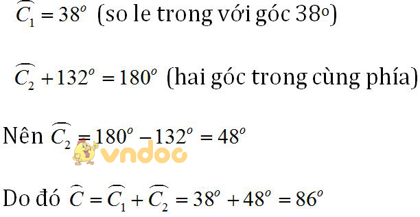 Giải bài tập SGK Toán lớp 7: Ôn tập chương I: Đường thẳng vuông góc. Đường thẳng song song