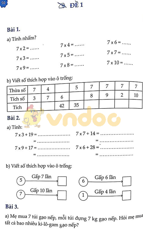 Đề bài Cùng em học Toán Tuần 7 - Đề 1