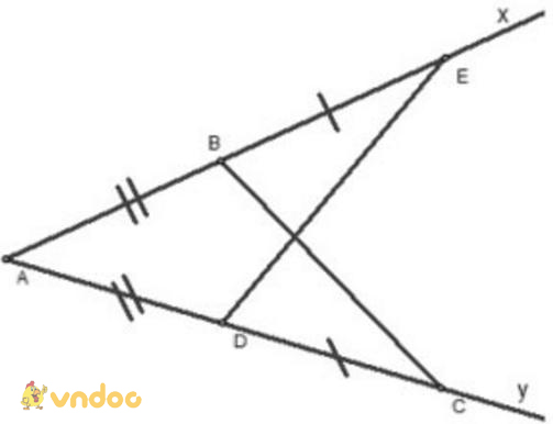 Giải bài tập SGK Toán lớp 7 bài 4: Trường hợp bằng nhau thứ hai của tam giác cạnh - góc - cạnh (c.g.c)