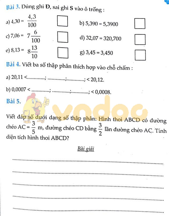 Cùng em học Toán lớp 5 Tuần 8 