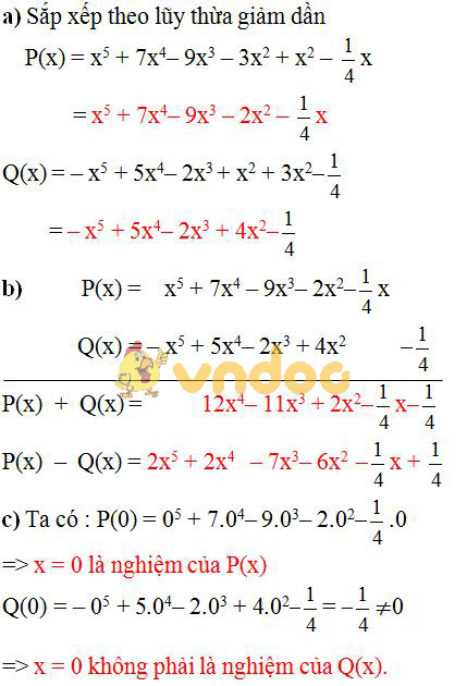 Giải bài tập SGK Toán lớp 7 bài: Ôn tập chương IV: Biểu thức đại số