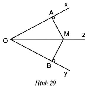 Giải bài tập SGK Toán lớp 7 bài 5: Tính chất tia phân giác của một góc