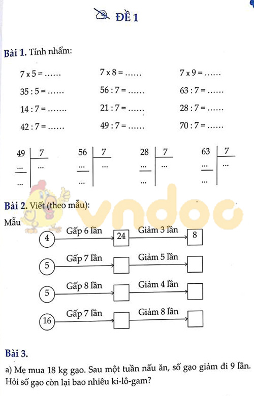 Đề bài Cùng em học Toán Tuần 8 - Đề 1