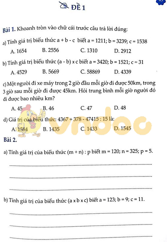 Cùng em học Toán lớp 4 Tuần 7