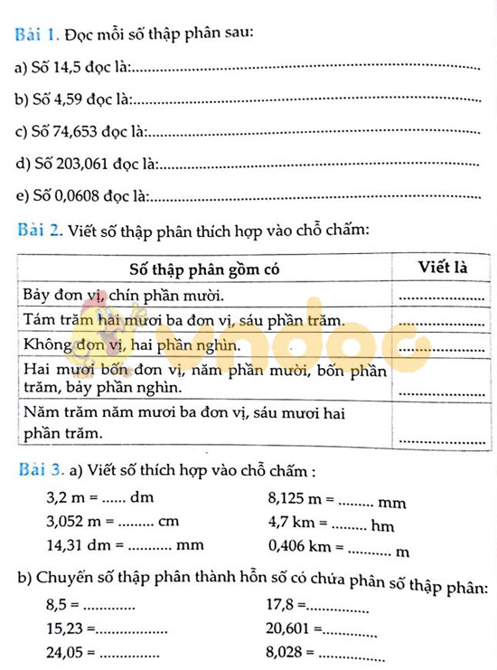 Cùng em học Toán lớp 5 Tuần 8