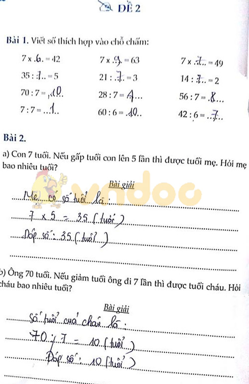 Đề bài Cùng em học Toán Tuần 8 - Đề 2