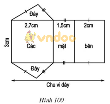 Giải bài tập SGK Toán lớp 8 bài 5: Diện tích xung quanh của hình lăng trụ đứng