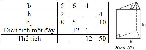 Giải bài tập SGK Toán lớp 8 bài 6: Thể tích của hình lăng trụ đứng