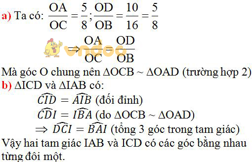 Giải bài tập SGK Toán lớp 8 bài 6: Trường hợp đồng dạng thứ hai